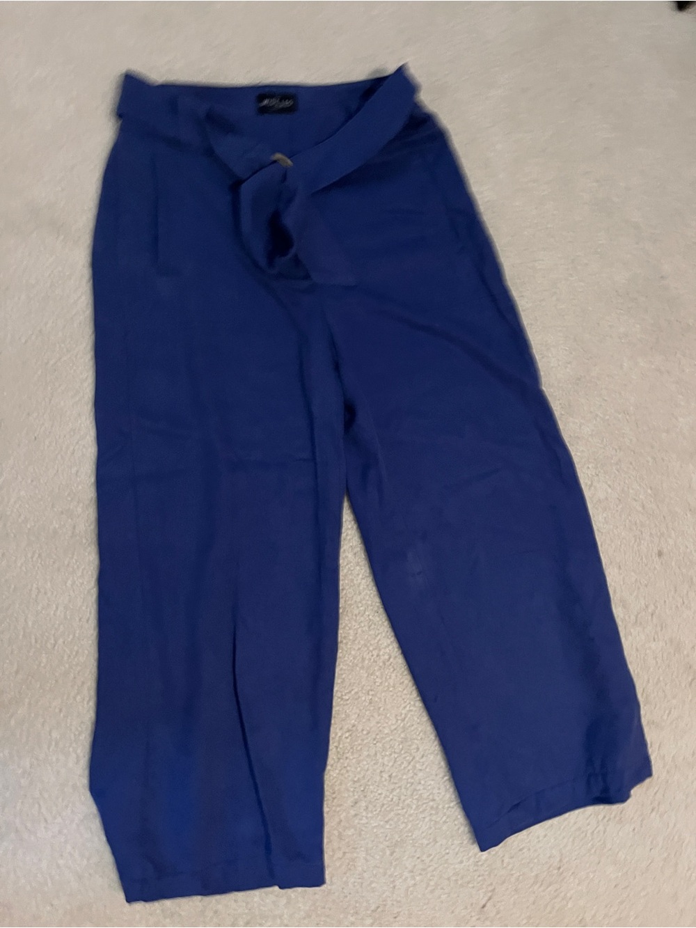 High-Rise Wide Leg Trousers in Royal Blue